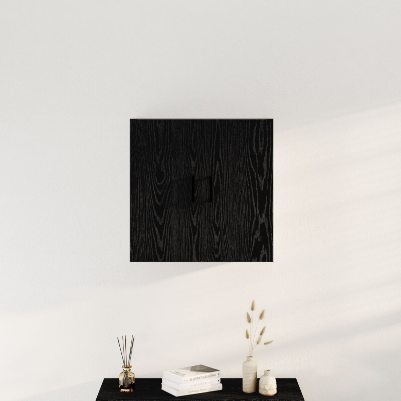 Wandregal Schwarzes Eichenholz 60x31x60 cm Engineered Wood