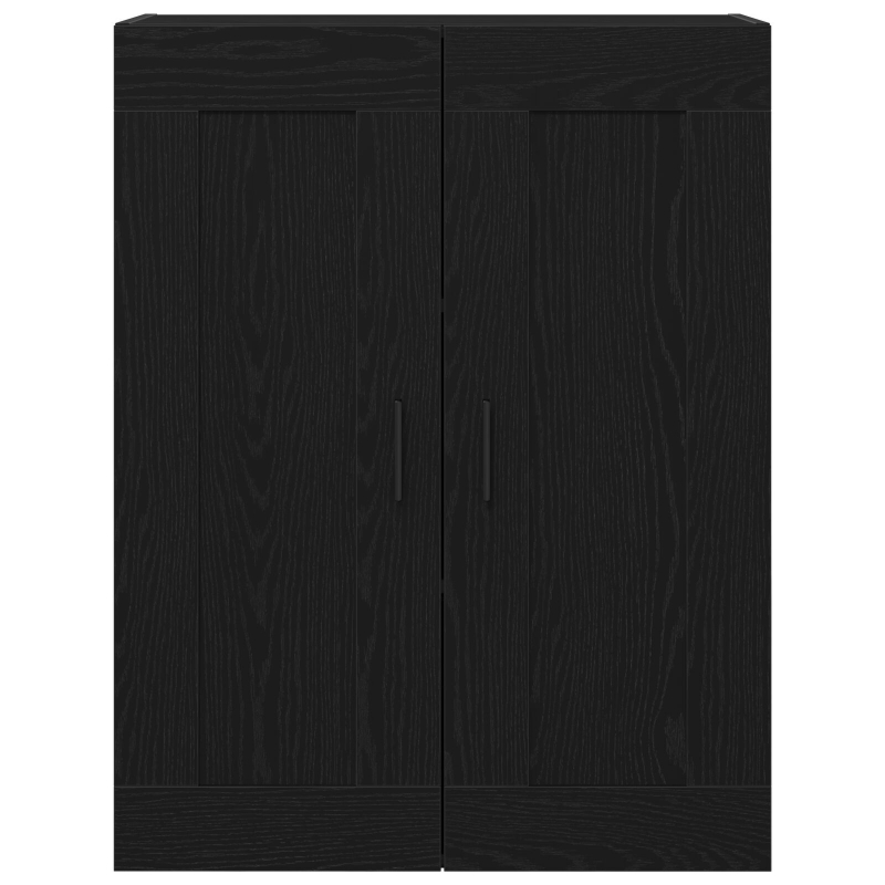 Wandregal Schwarz Eiche 69,5x34x90 cm Holzwerkstoff