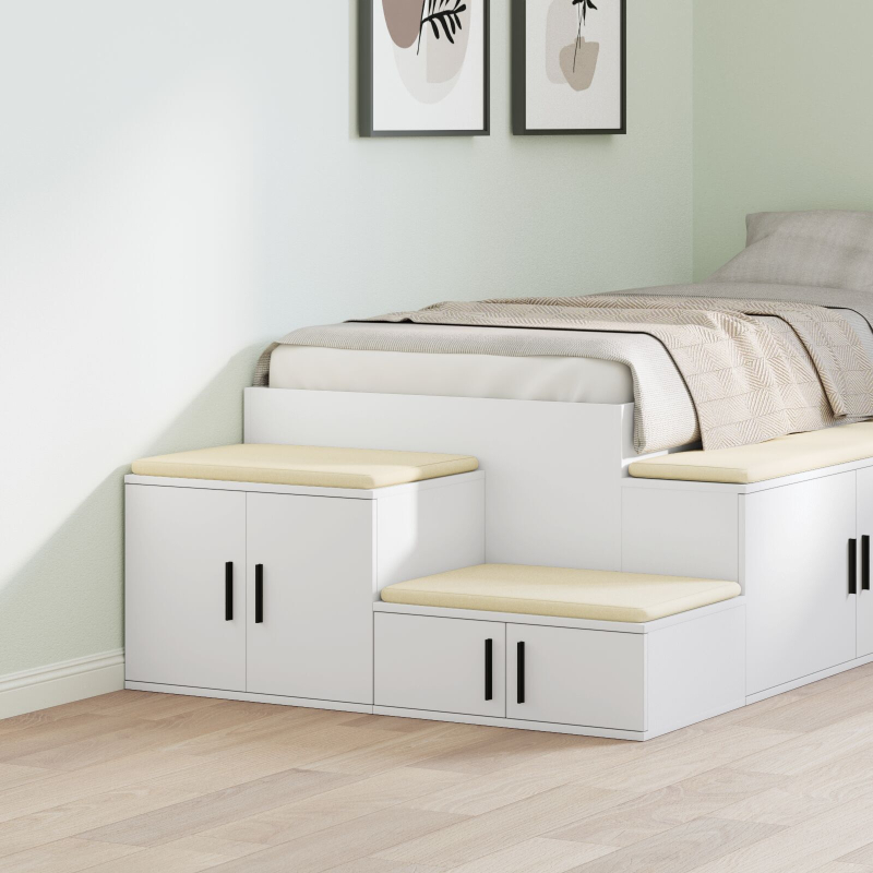 Aufbewahrungsschrank weiß 118x41x40 cm aus Holzwerkstoff