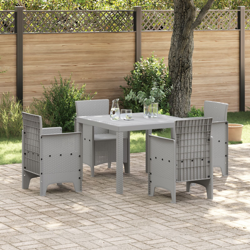 Gartentisch Hellgrau 100x100x73 cm Poly Rattan