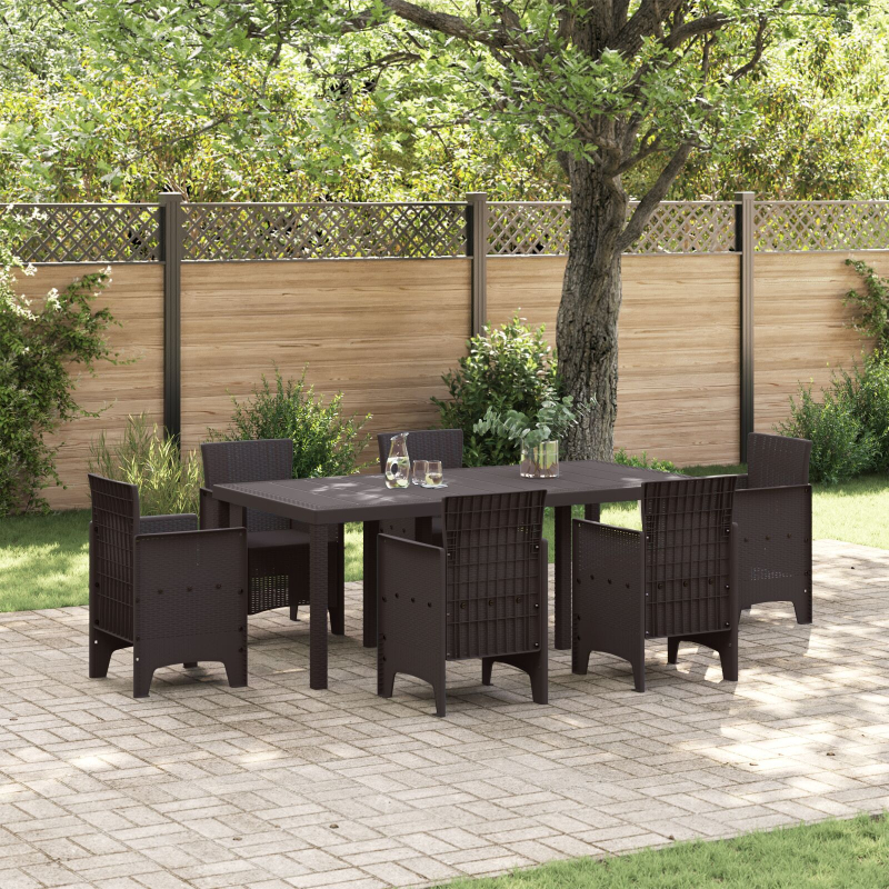 Gartentisch Braun 200x100x73 cm Poly Rattan