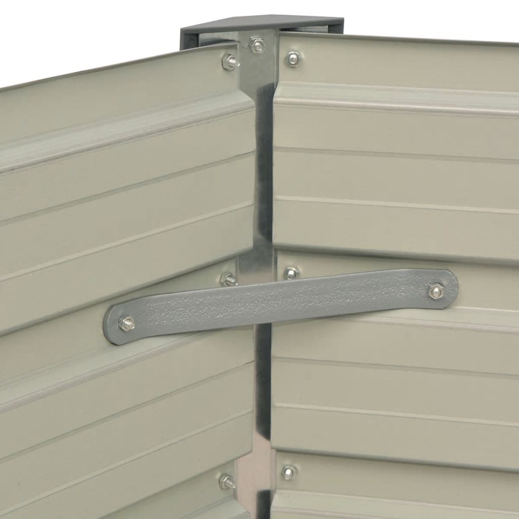 Hochbeet 129 x 129 x 46 cm Verzinkter Stahl Grau