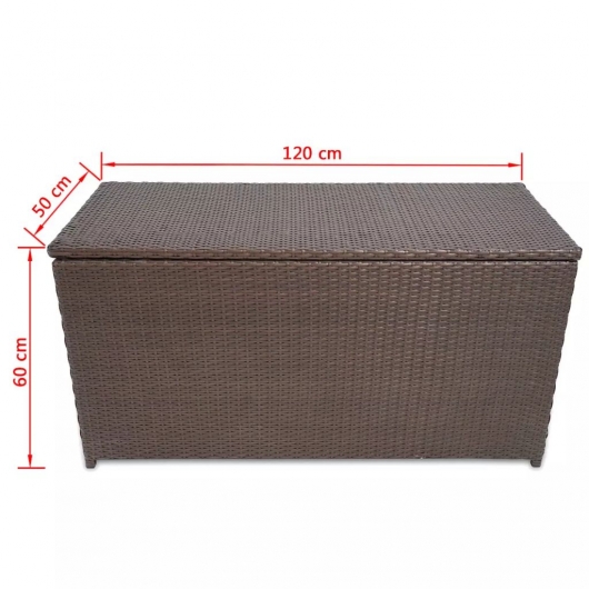 Garten-Auflagenbox Braun 120x50x60 cm Poly Rattan
