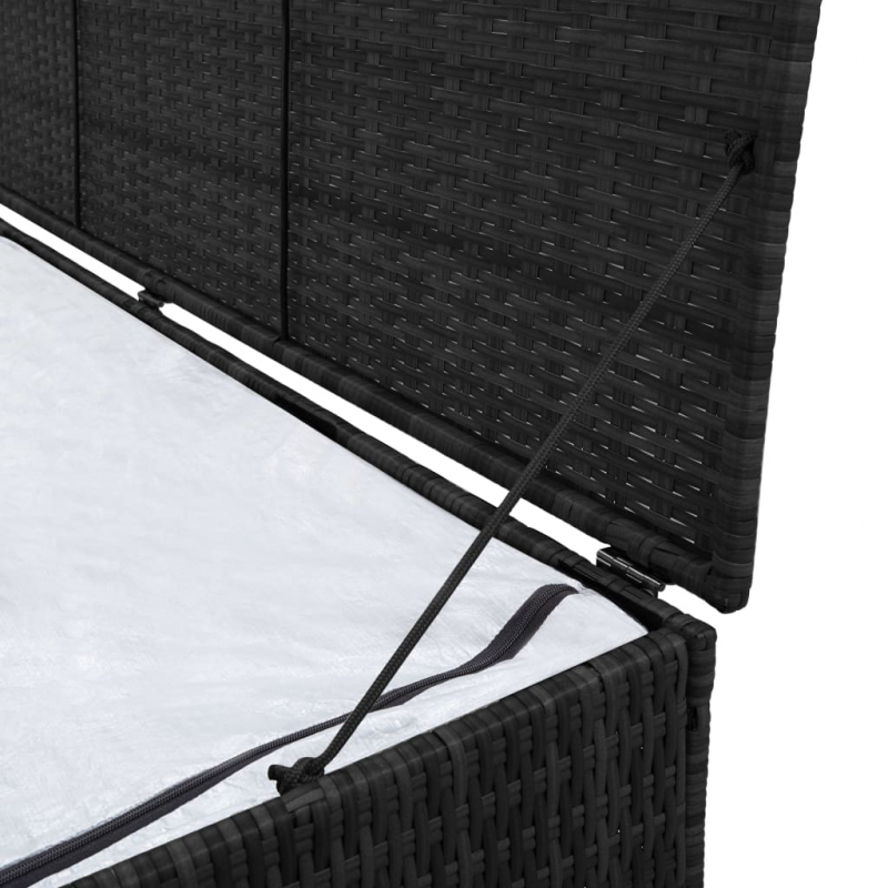 Garden-Auflagenbox Schwarz 150x50x60 cm Poly Rattan