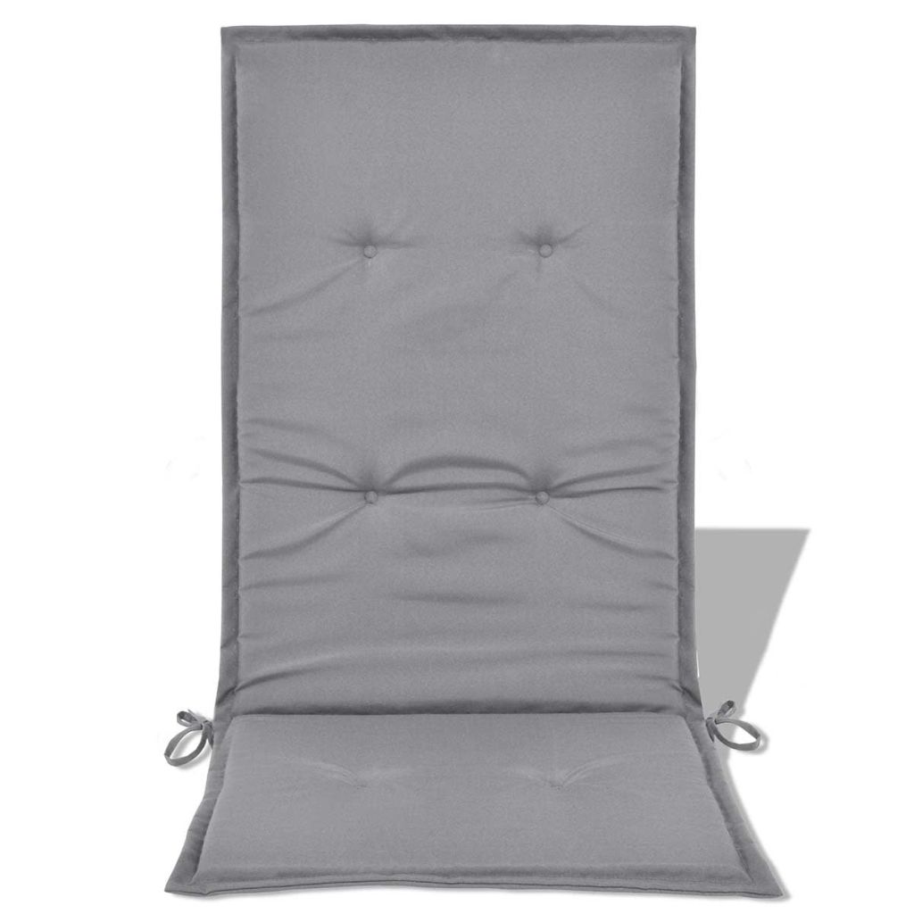 Gartenstuhlauflagen für Hochlehner 4 Stk. Grau 120x50x3cm Stoff