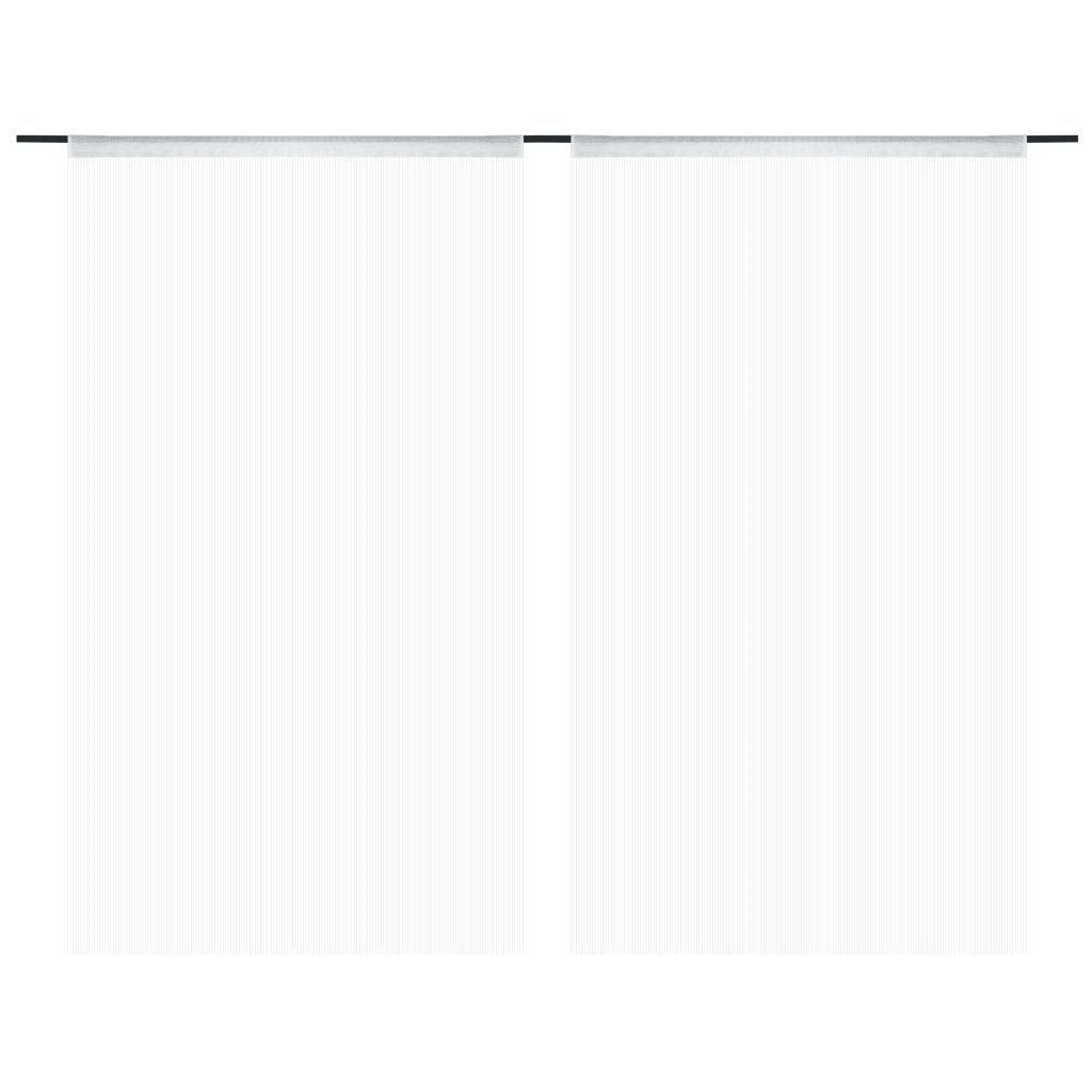 Fadenvorhänge 2 Stk. 140 x 250 cm Weiß