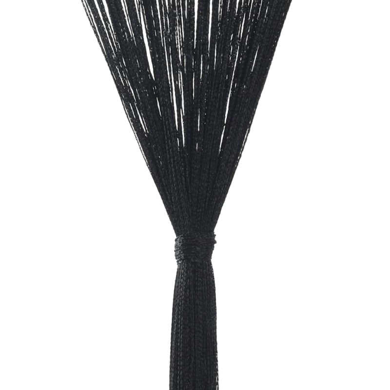 Fadenvorhänge 2 Stk. 140 x 250 cm Schwarz