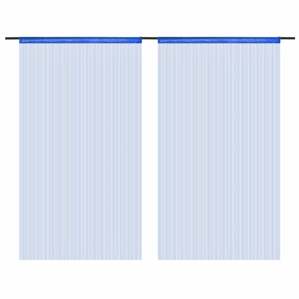 Fadenvorhänge 2 Stk. 100 x 250 cm Blau