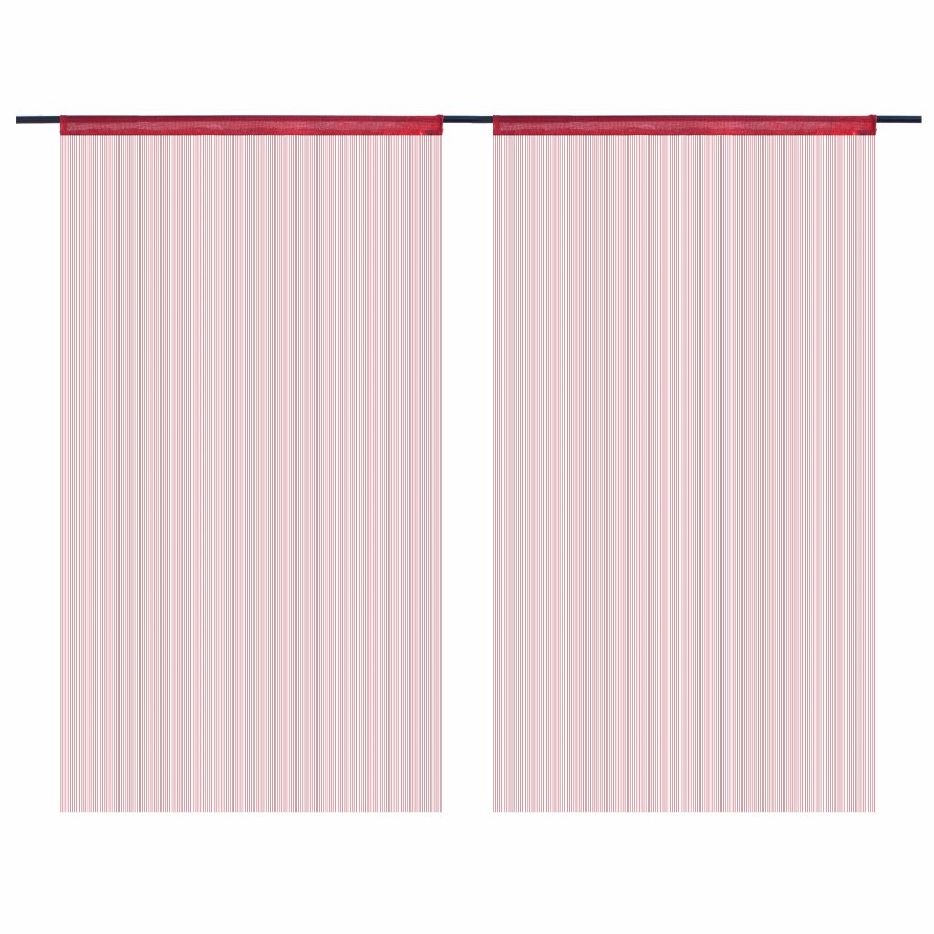Fadenvorhänge 2 Stk. 140 x 250 cm Burgunderrot