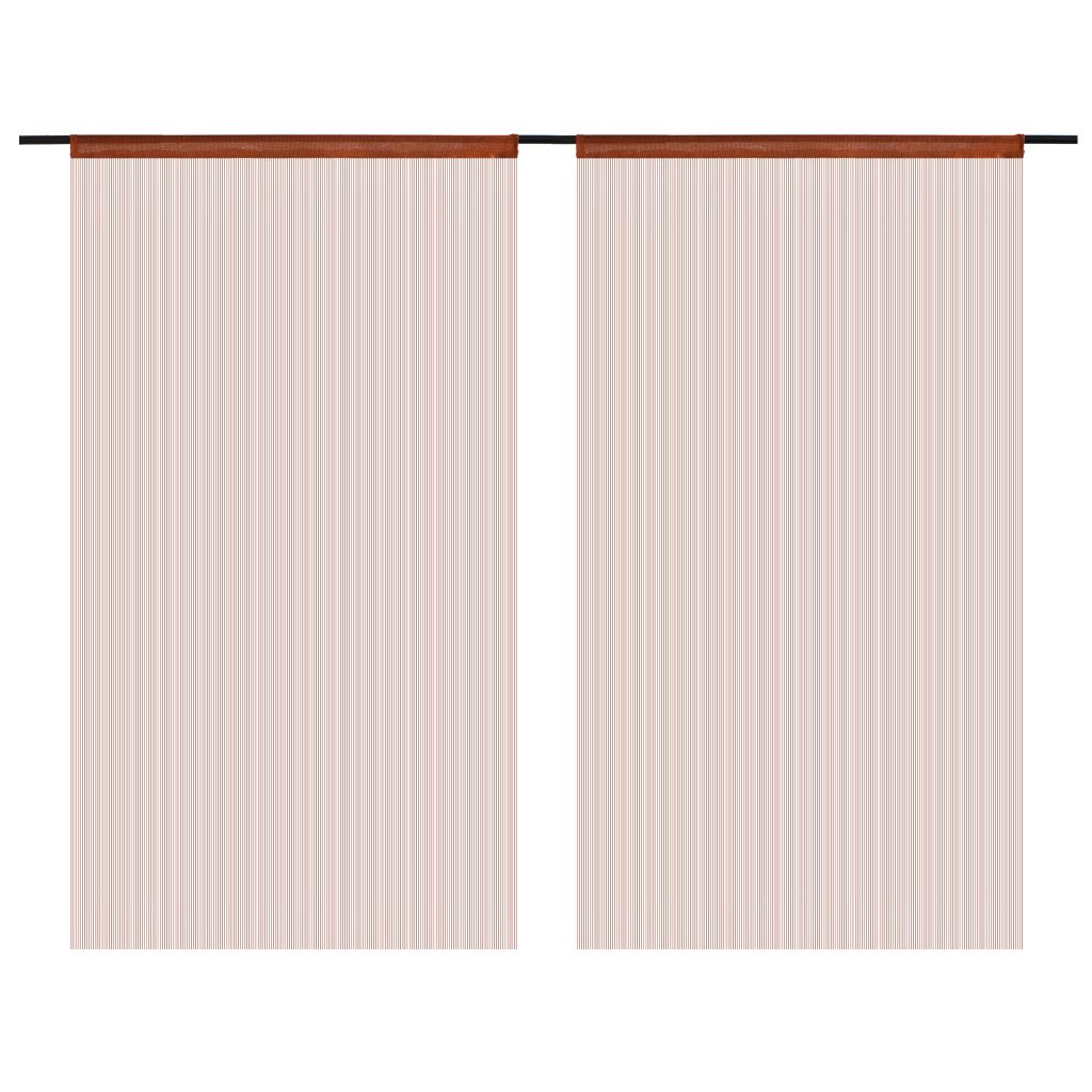 Fadenvorhänge 2 Stk. 100 x 250 cm Braun