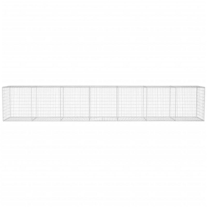 Gabionenwand mit Abdeckung Verzinkter Stahl 600x50x100 cm
