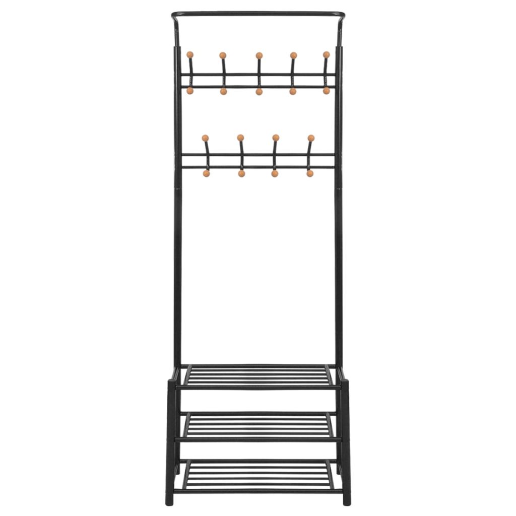 Garderobe mit Schuhablage 68×32×182,5 cm Schwarz