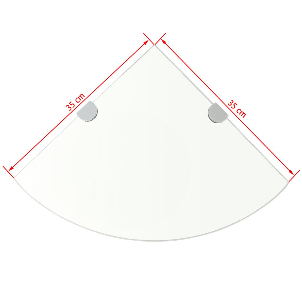 Eckablage mit Verchromten Halterungen Glas Transparent 35x35 cm