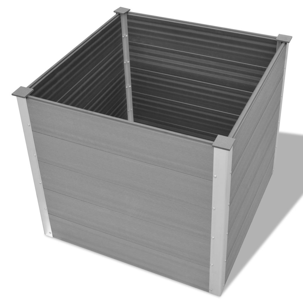Garten-Hochbeet WPC 100x100x91 cm Grau