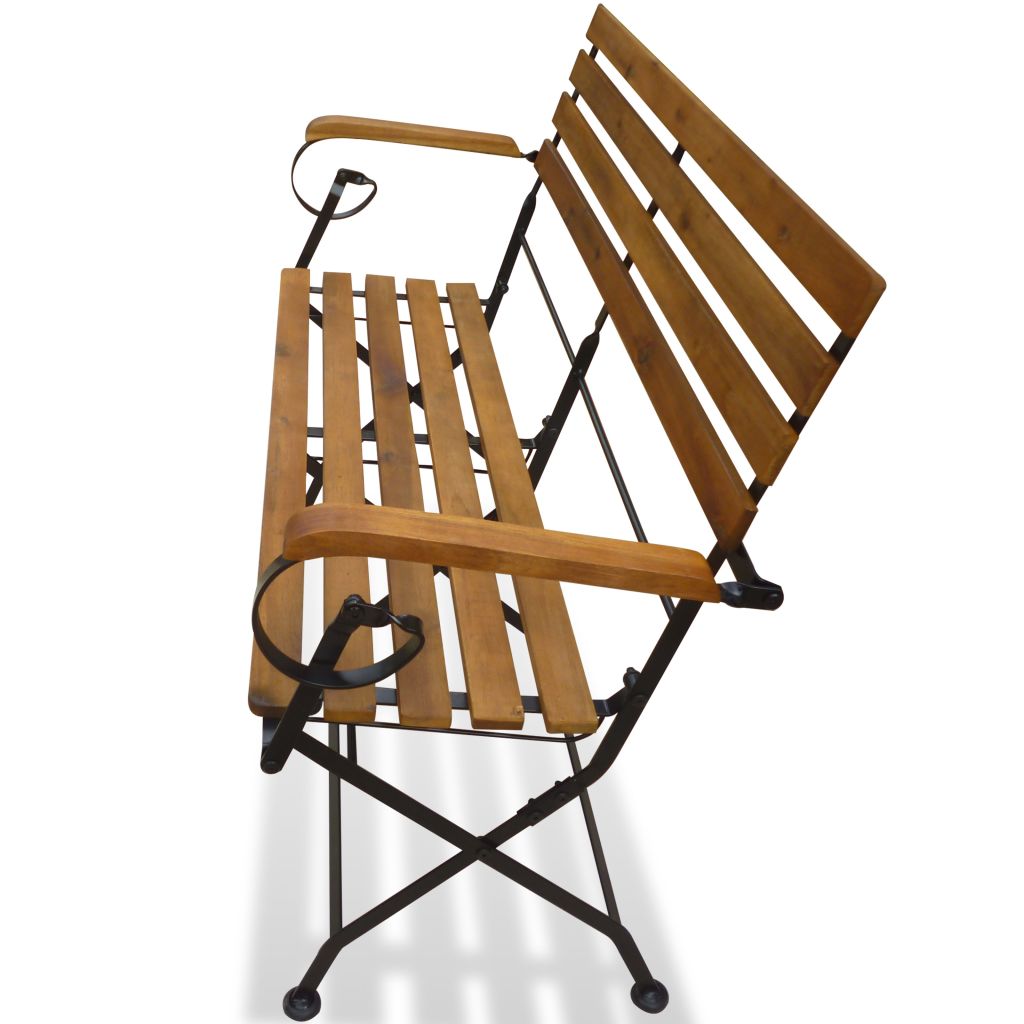 Gartenbank Klappbar 112 cm Massivholz Akazie