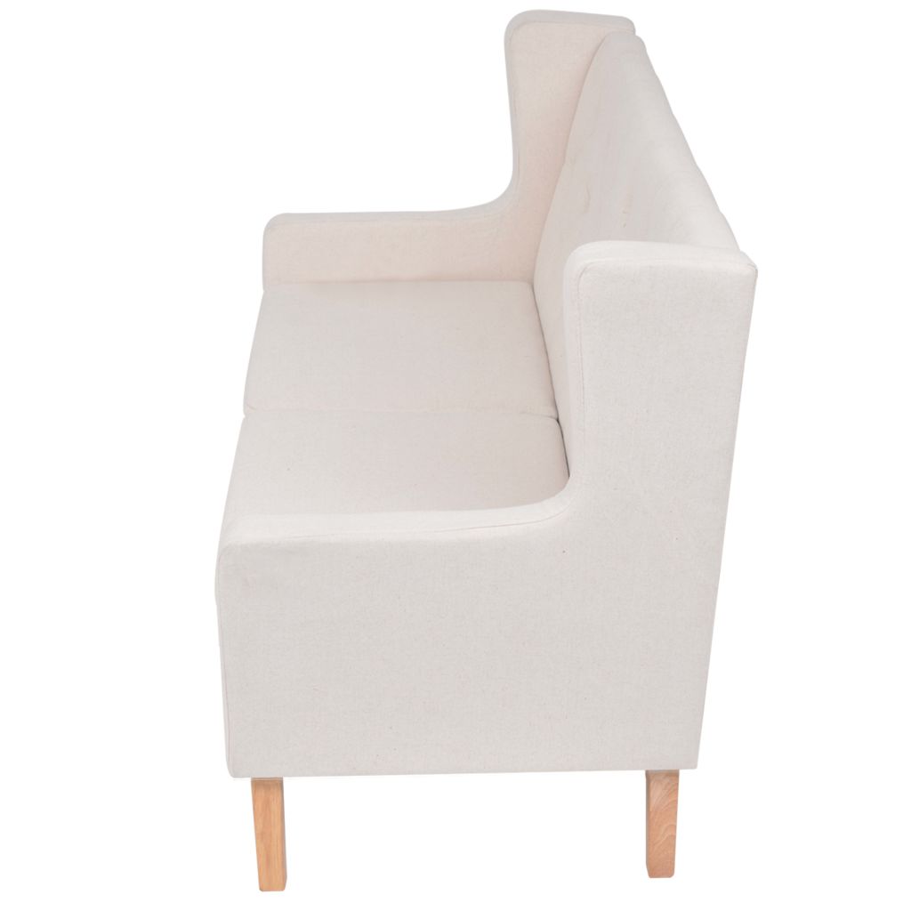 2-Sitzer Sofa Stoff Cremeweiß