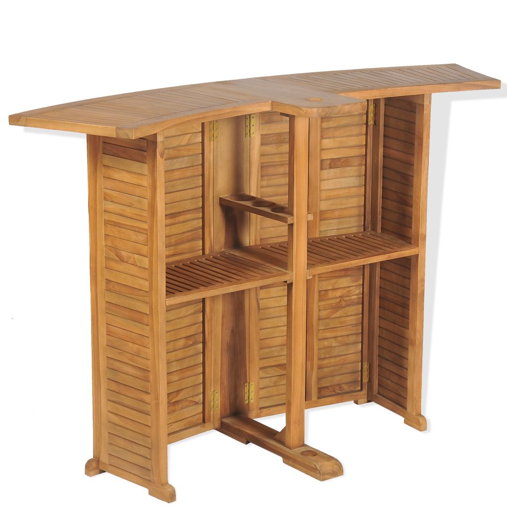 Bartisch Klappbar 155x53x105 cm Massivholz Teak