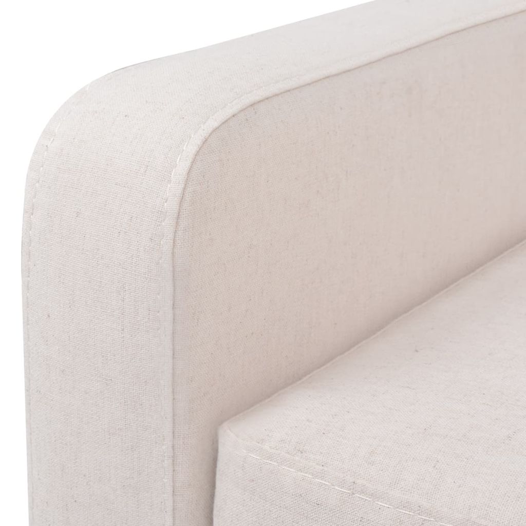 2-tlg. Sofa-Set Stoff Cremeweiß