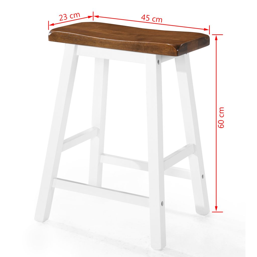 Barhocker 2 Stk. Massivholz