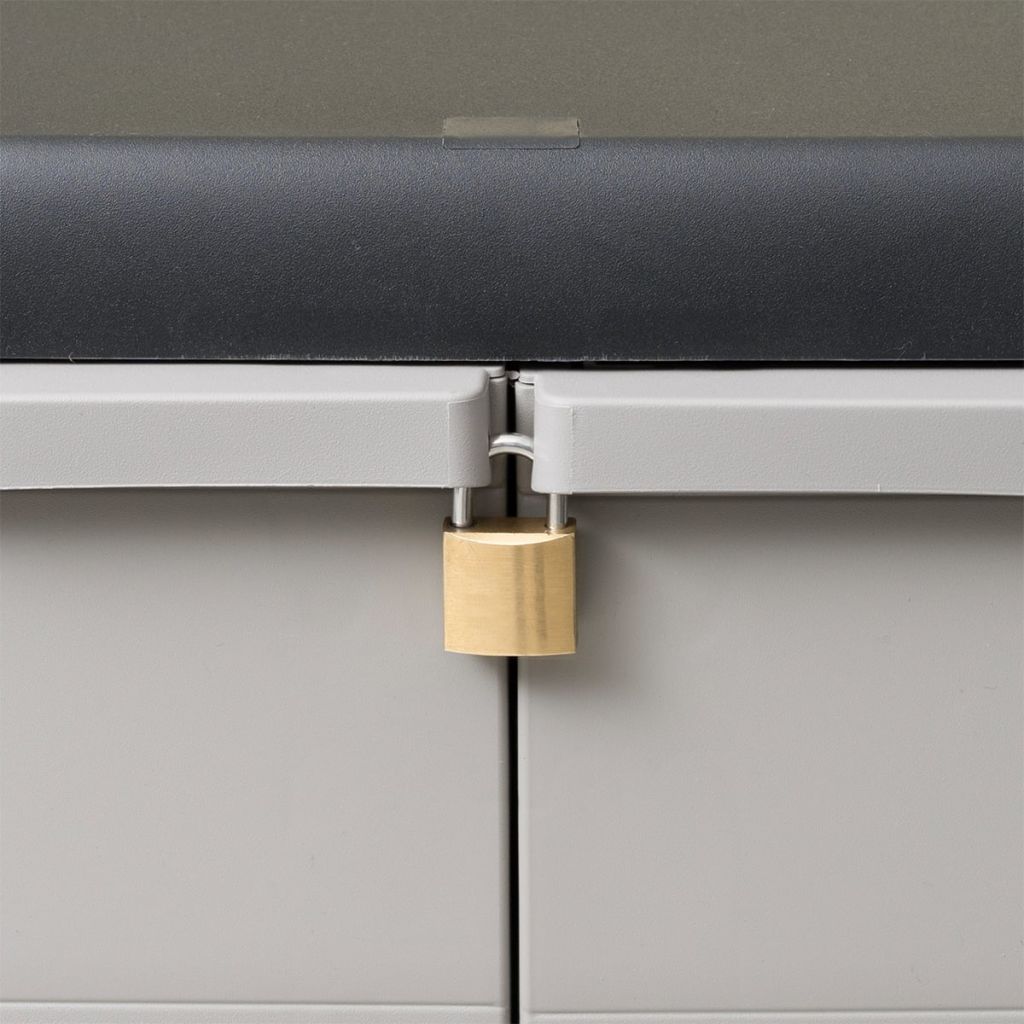 Gartenschrank mit 2 Böden Schwarz und Grau