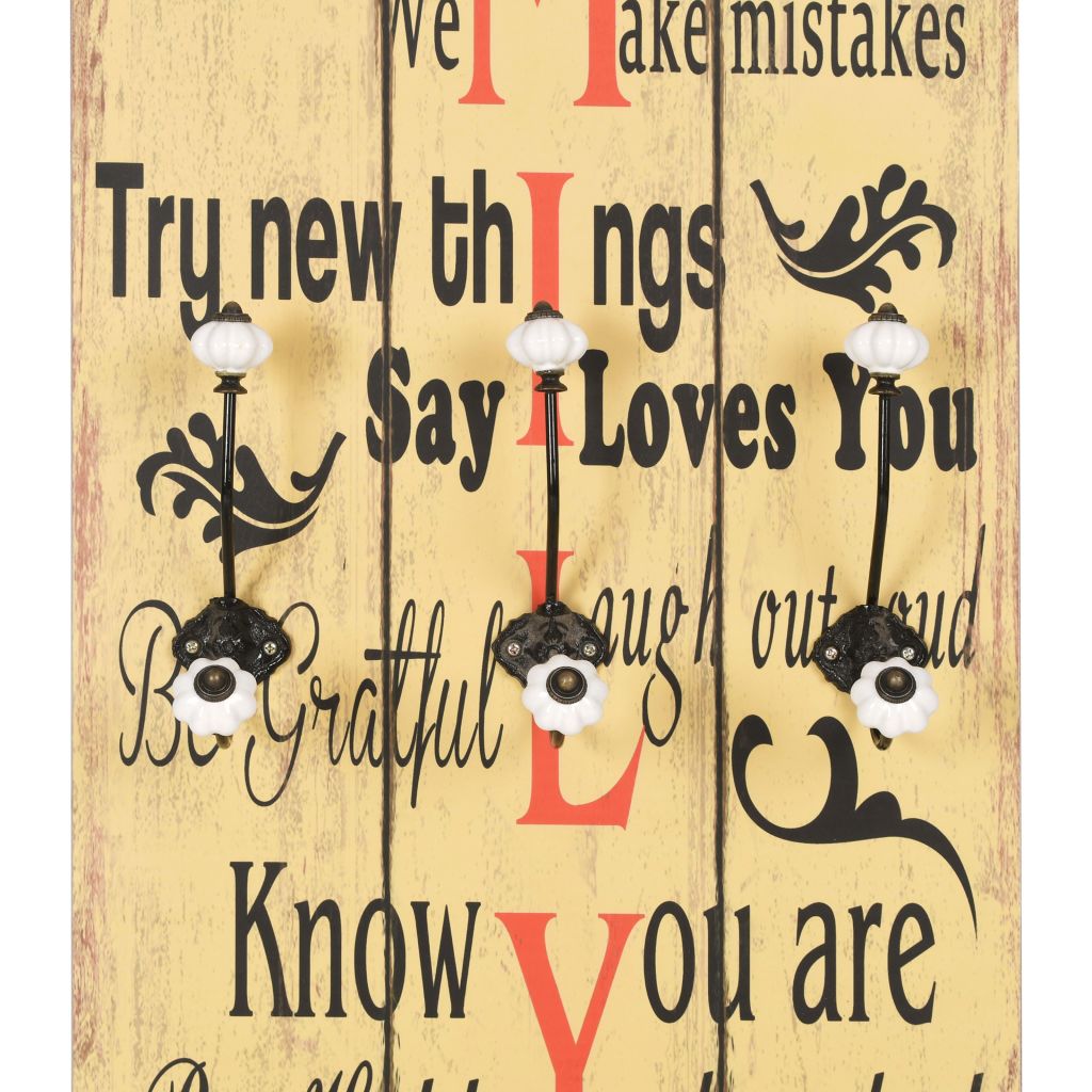 Wandgarderobe mit 6 Haken 120 x 40 cm FAMILY