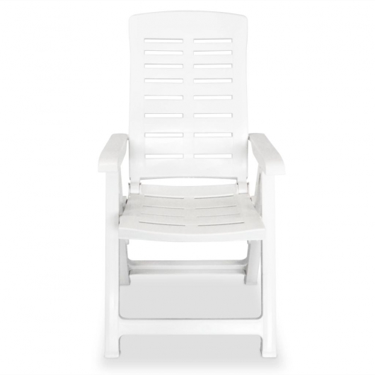 Verstellbare Gartenstühle 2 Stk. Kunststoff Weiß