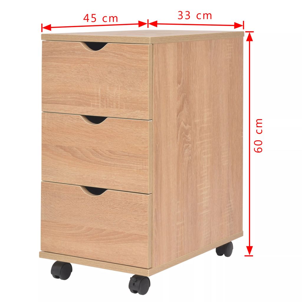 Schubladenelement 33×45×60 cm Eichenbraun