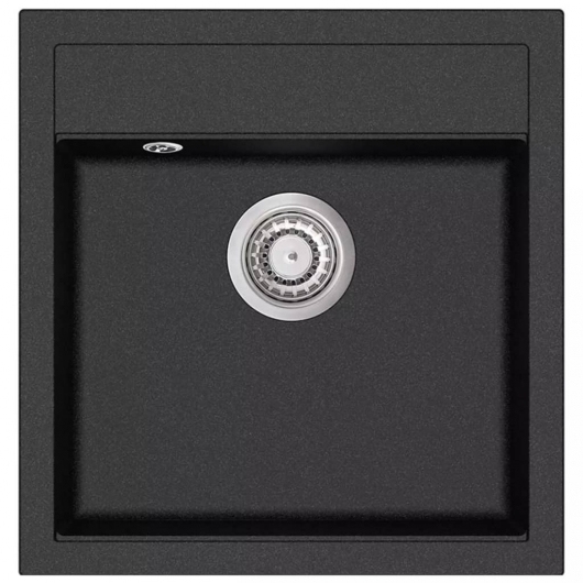 Granitspüle Einzelbecken Schwarz