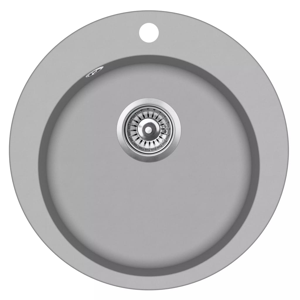 Granitspüle Einzelbecken Rund Grau