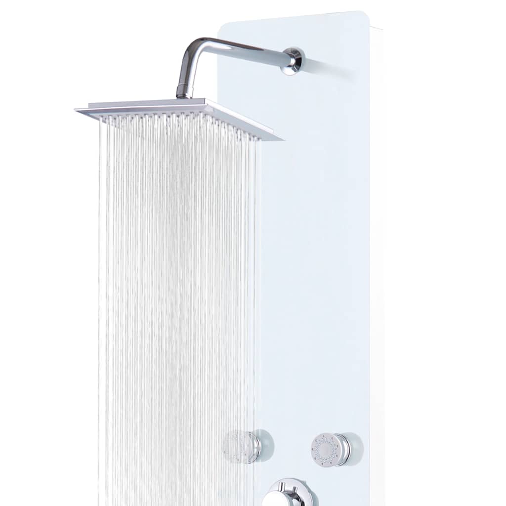 Duschpaneel Glas 25×44,6×130 cm Weiß