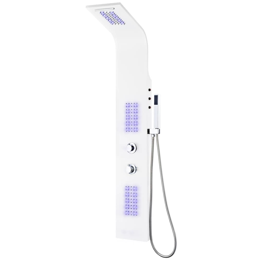 Duschpaneel Aluminium 20x44x130 cm Weiß