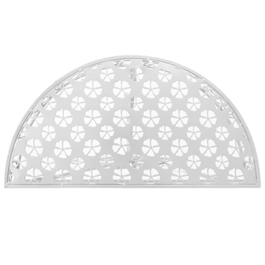 Beistelltisch Vintage-Stil Halbrund Metall 72x36x74 cm Silber