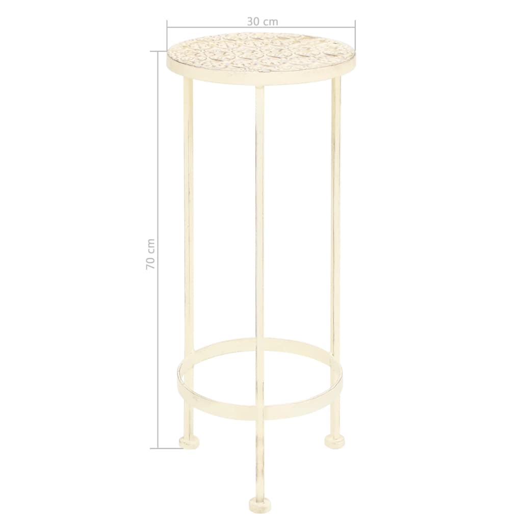 Blumenständer Set 3 Stk. Vintage Stil Metall Weiß