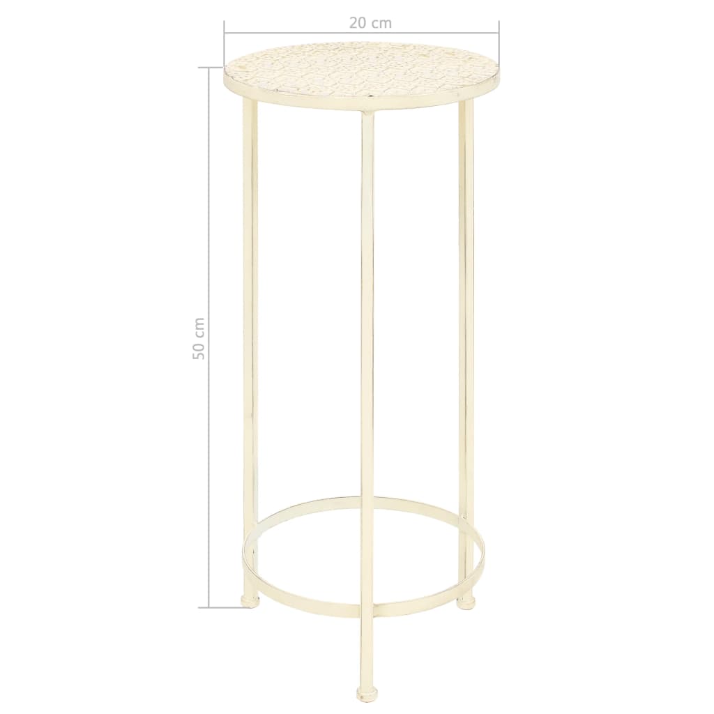 Blumenständer Set 3 Stk. Vintage Stil Metall Weiß