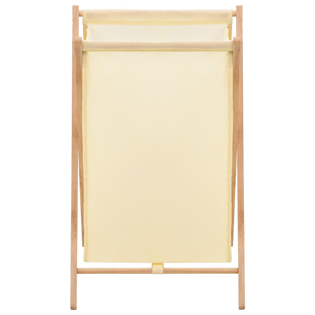 Wäschekorb Zedernholz und Stoff Beige 42x41x64 cm