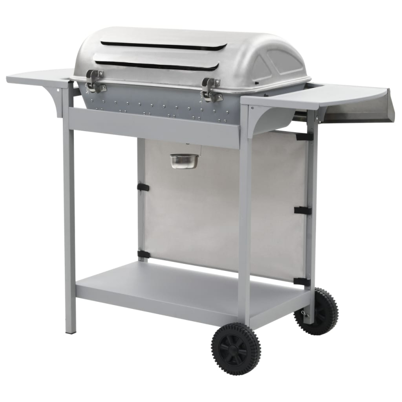 Gasgrill mit 6 Flammen Edelstahl Silbern