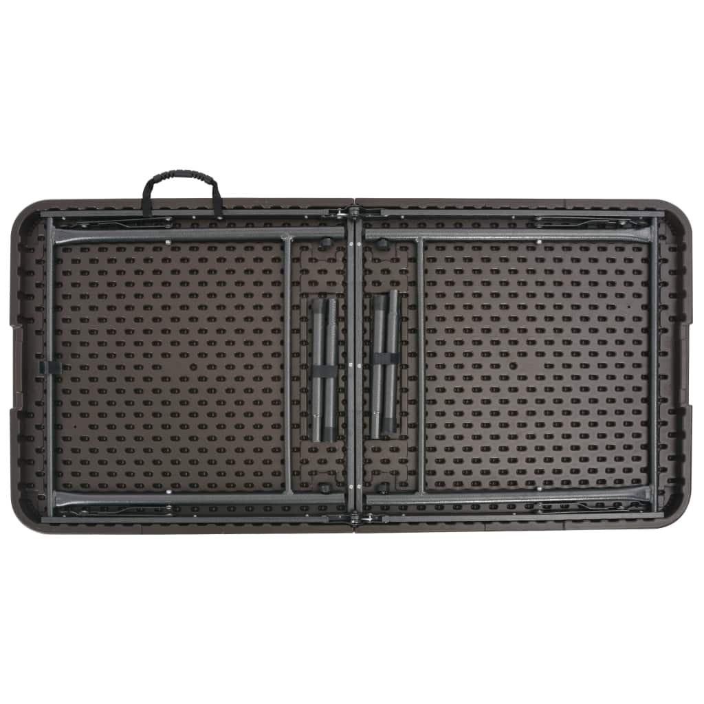 Gartentisch Klappbar Braun 120x60x74 cm HDPE Rattan-Optik
