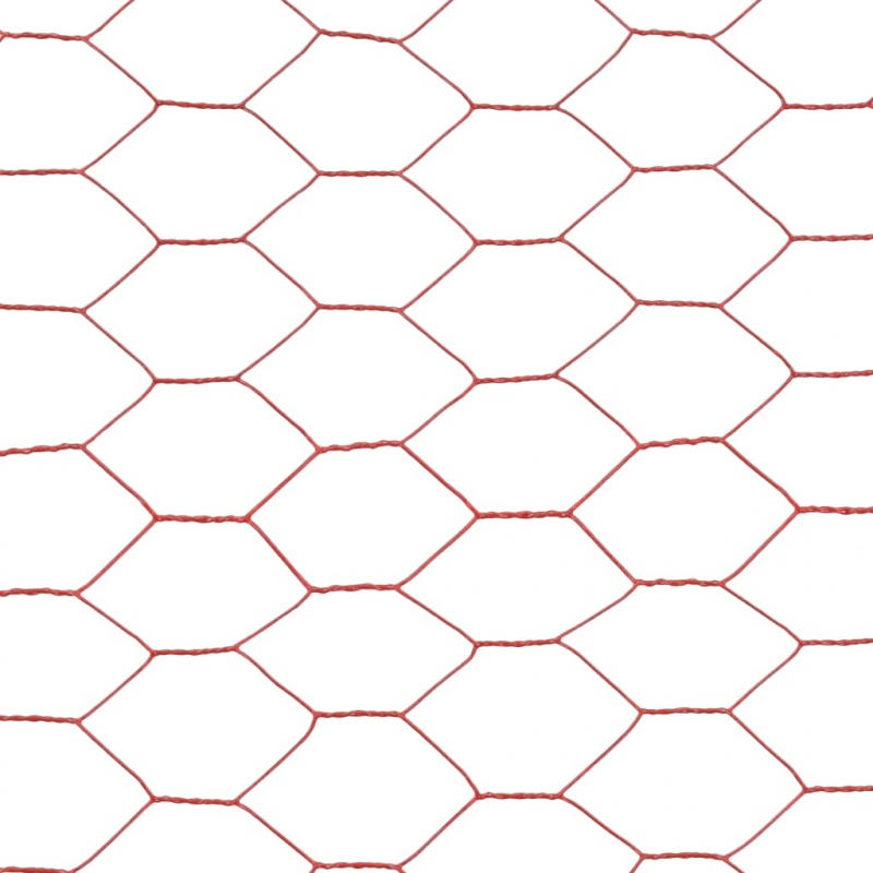 Drahtzaun Stahl mit PVC-Beschichtung 25x1 m Rot