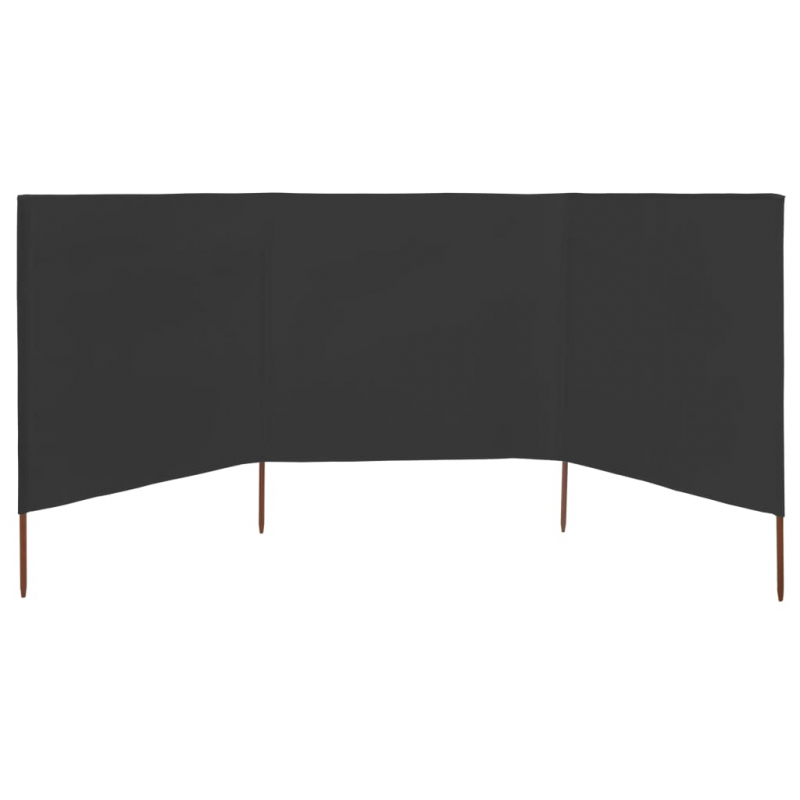 3-teiliges Windschutzgewebe 400 x 120 cm Anthrazit