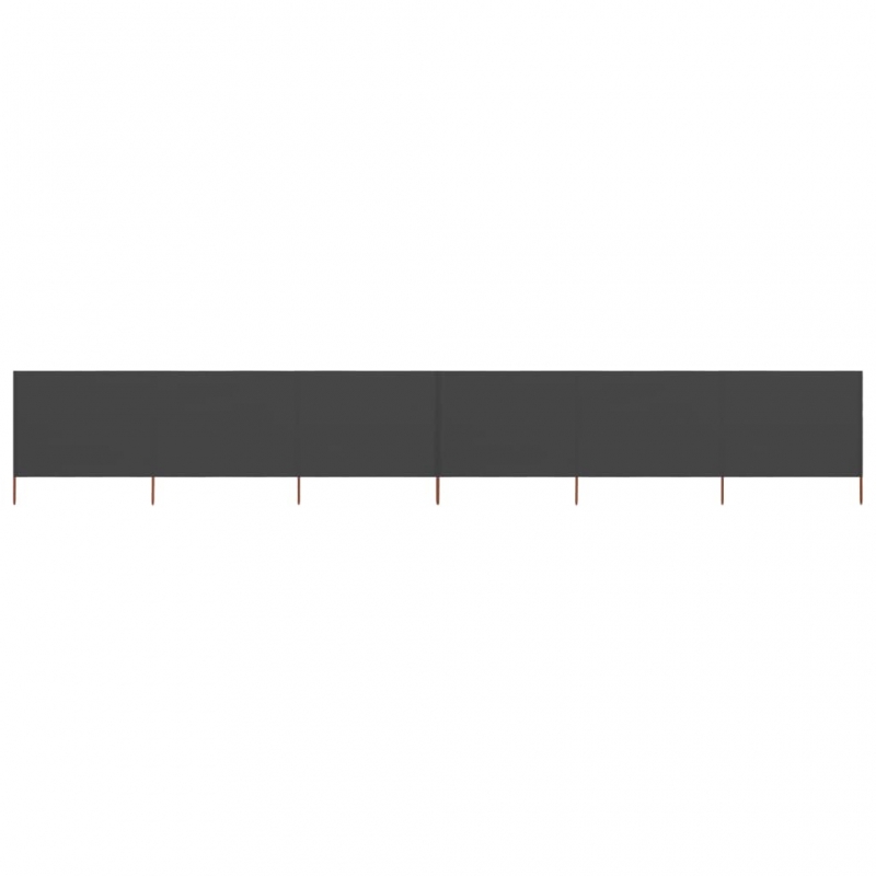 6-teiliges Windschutzgewebe 800 x 80 cm Grau