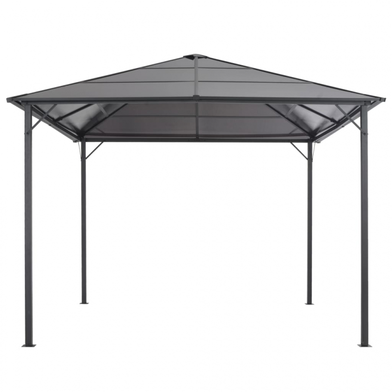 Gartenpavillon mit Dach Aluminium 3×3 m Anthrazit