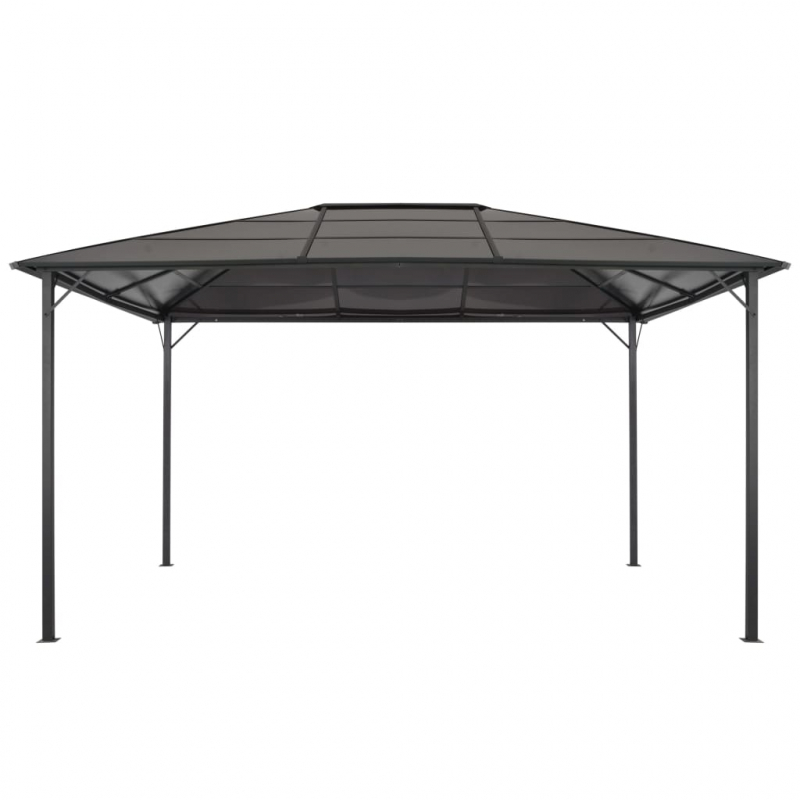 Gartenpavillon mit Dach Aluminium 4×3×2,6 m Schwarz