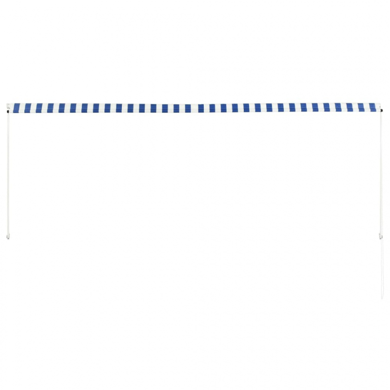 Einziehbare Markise 350 x 150 cm Blau und Weiß