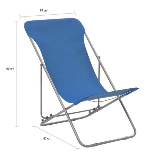 Klappbare Strandstühle 2 Stk. Stahl und Oxford-Gewebe Blau