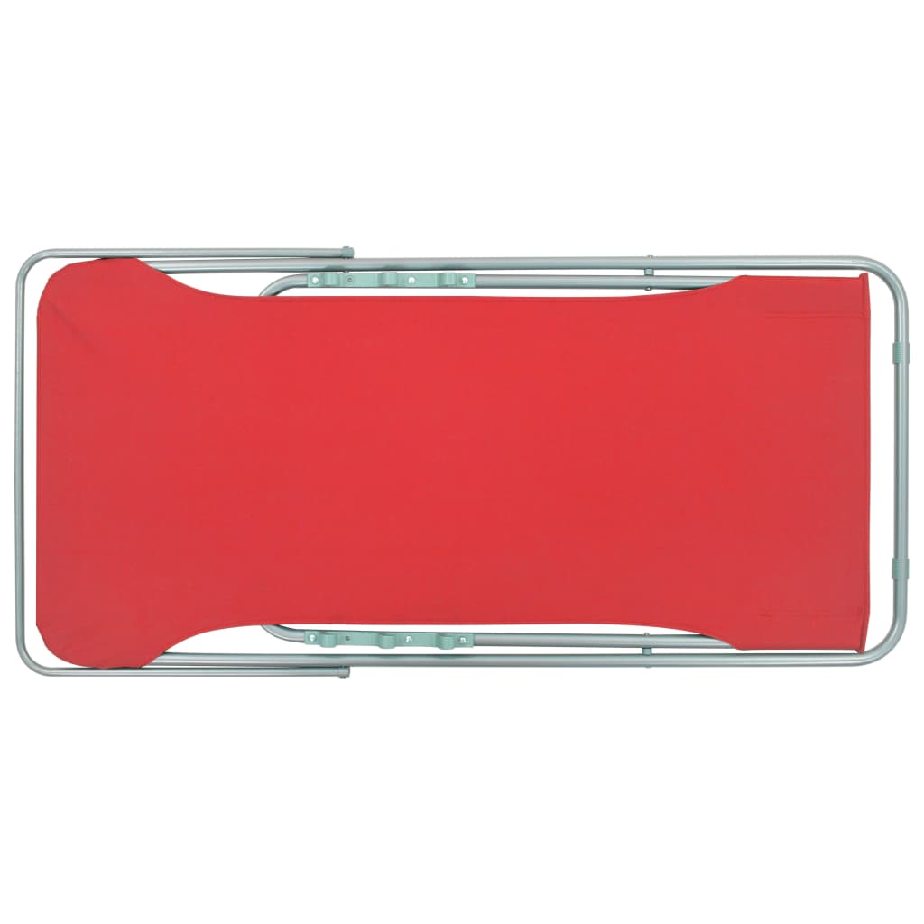 Klappbare Strandstühle 2 Stk. Stahl und Oxford-Gewebe Rot