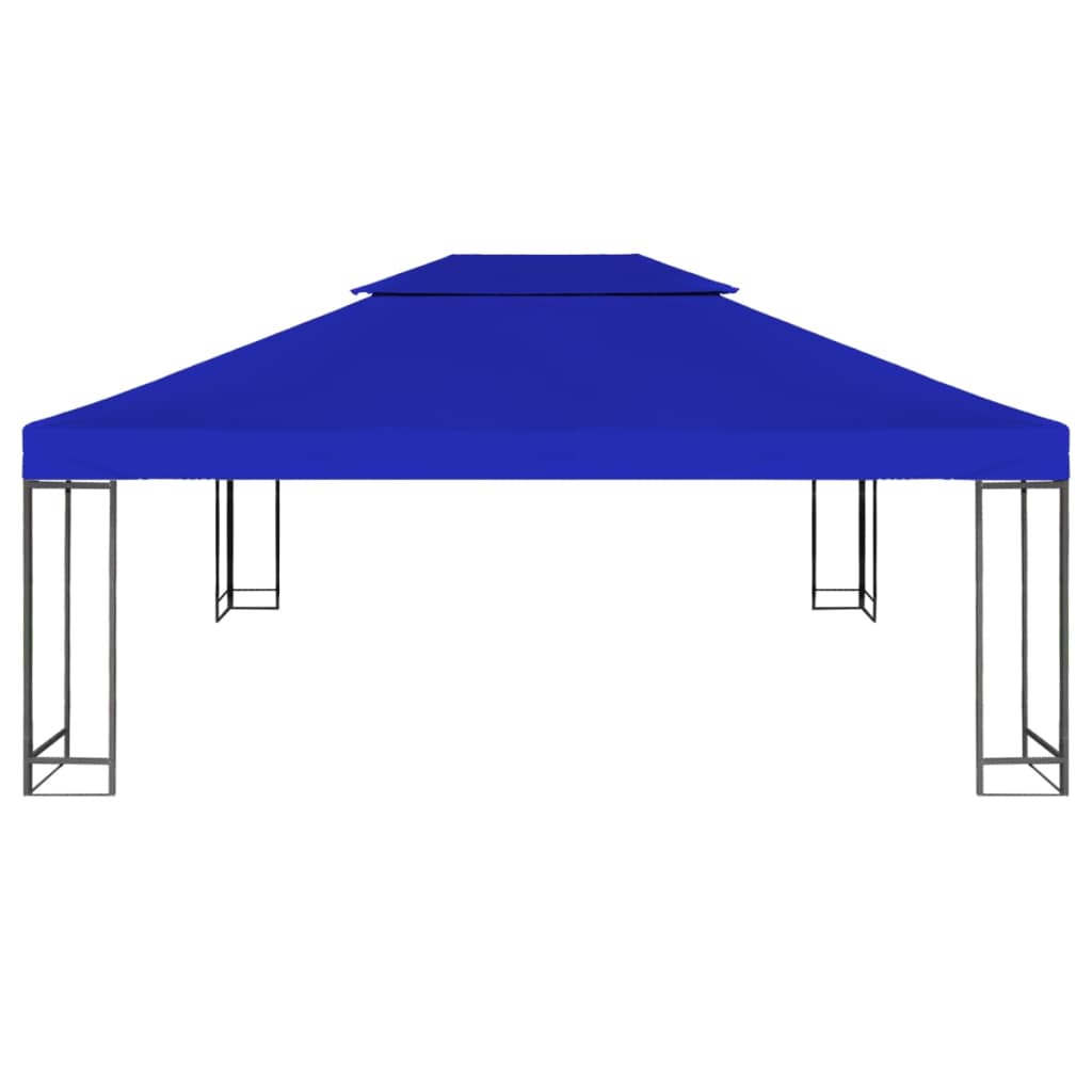 Pavillon-Dachplane mit Kaminabzug 310 g/m² 4x3 m Blau