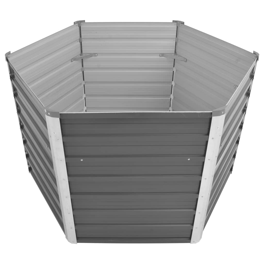 Garten-Hochbeet Verzinkter Stahl 129x129x77 cm Grau