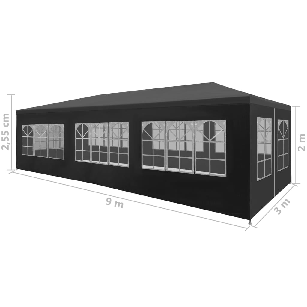 Partyzelt 3x9 m Anthrazit