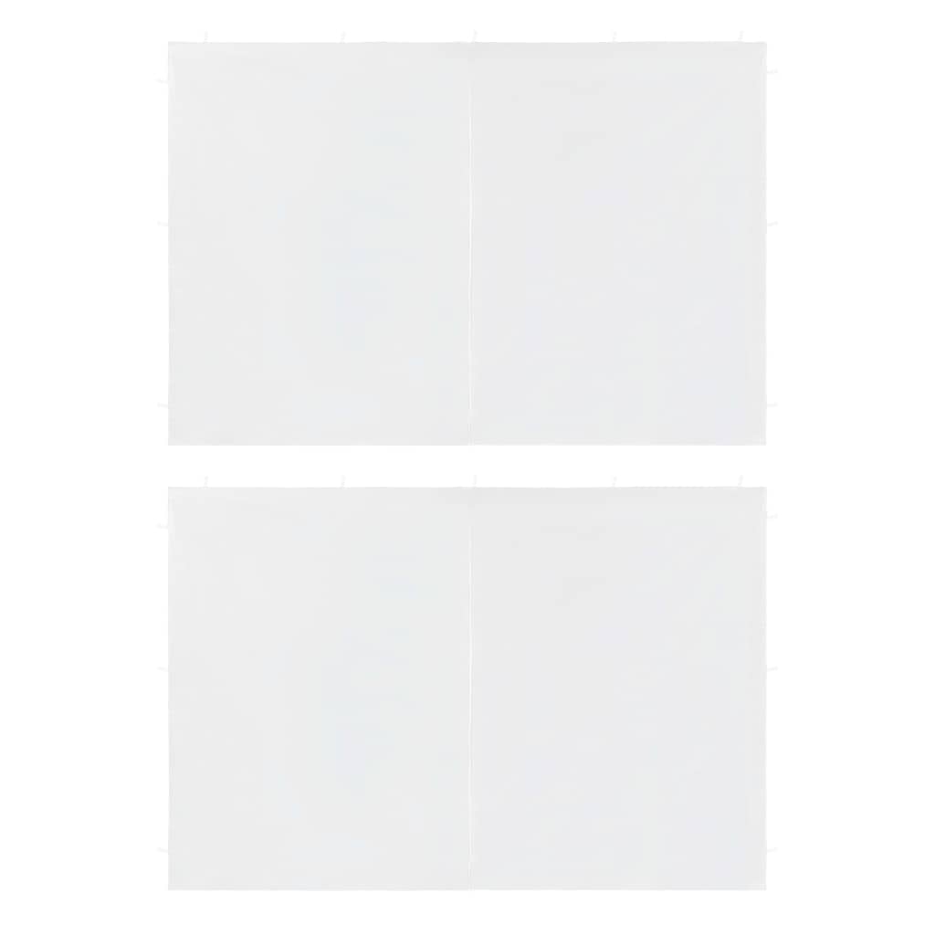 Partyzelt-Seitenwände 2 Stück mit Reißverschluss PE Weiß