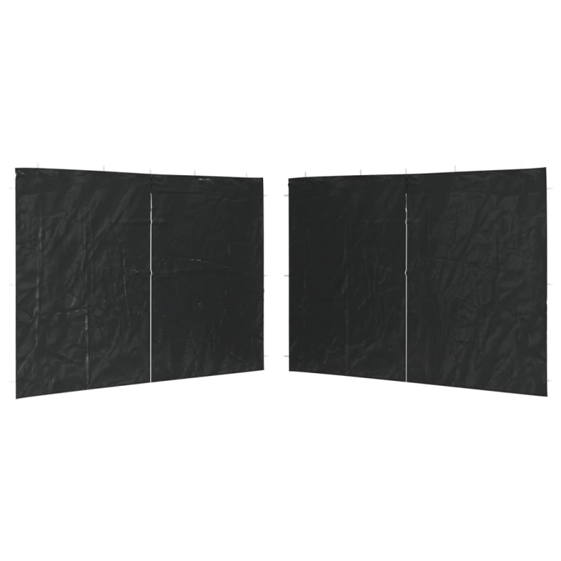 Partyzelt-Seitenwände 2 Stück mit Reißverschluss PE Anthrazit